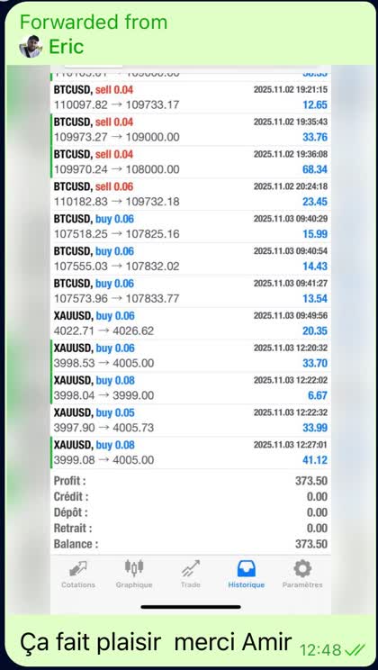Témoignage reçu par message